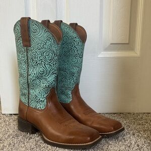 Ariat Brown and Turquoise Western Boots